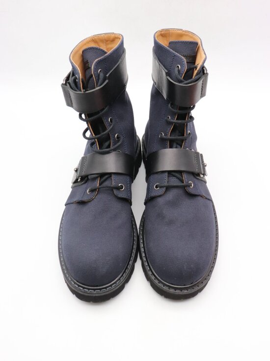 Emporio Armani Combat Boots Men\'s UK 10 / US 11 Navy Blue Buckle Ankle XL239 main image 7
